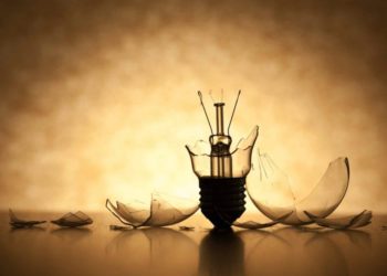 A Broken lamp representing a good idea that has failed