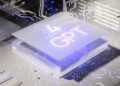 Big purple elevated button with "4GPT" written on it and data around it