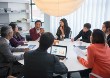 People in a meeting discussing