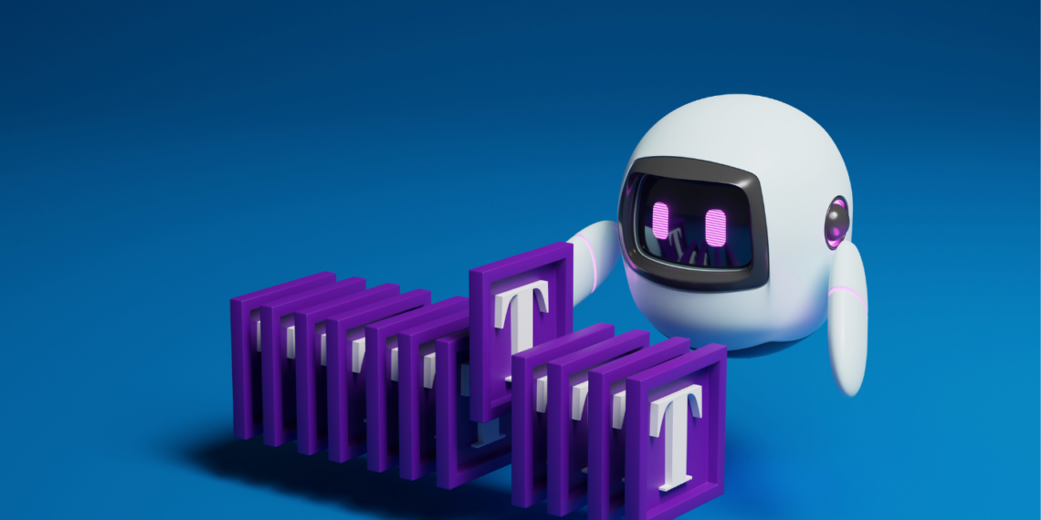 Little robot storing some Data labelled T